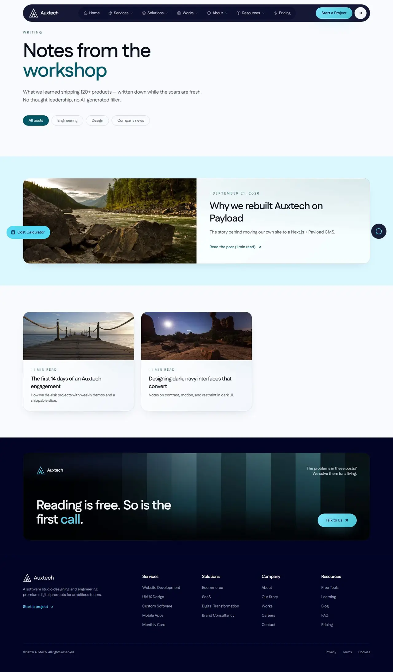 Blog page of auxtechint.com, full-page screenshot