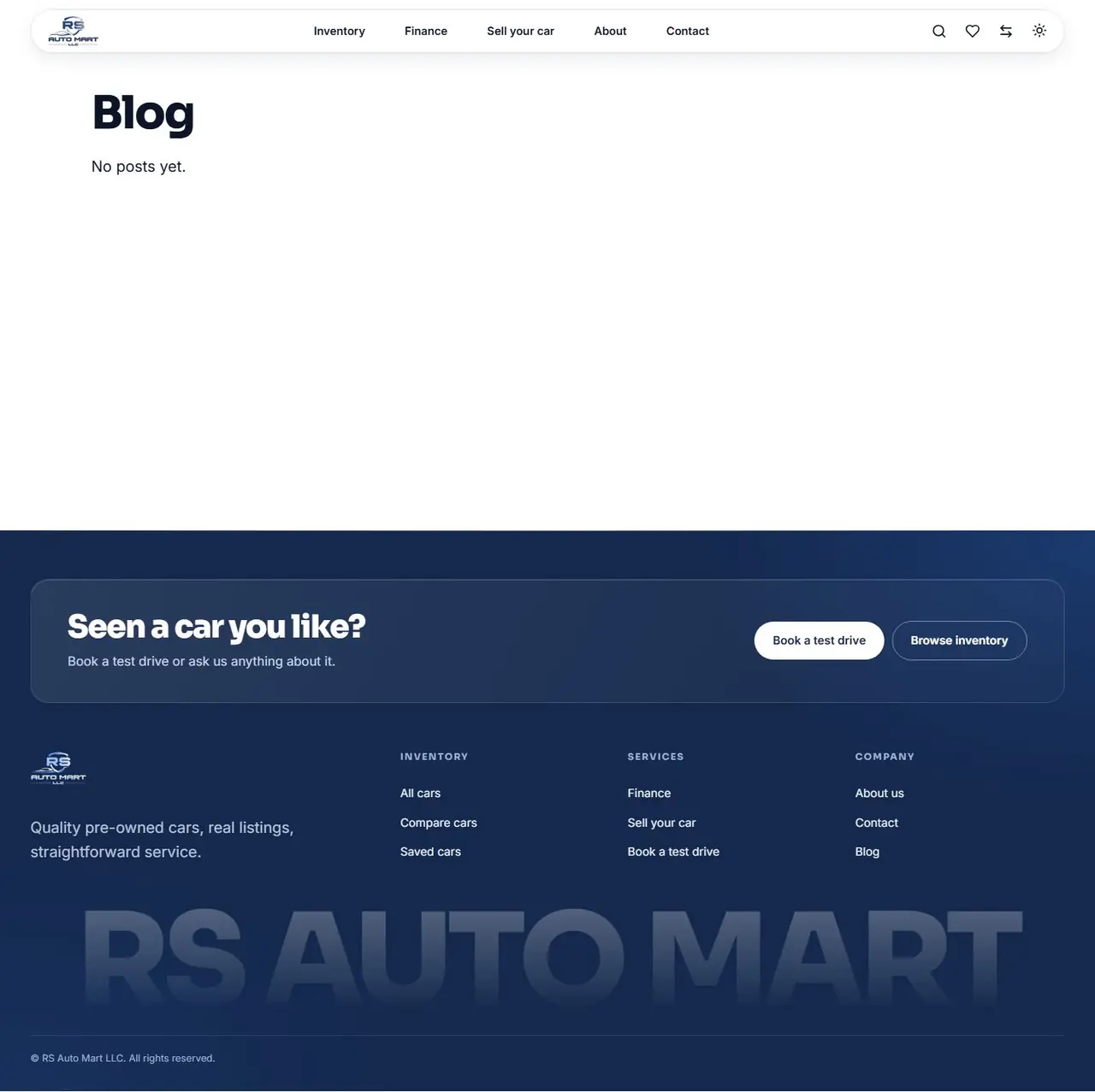 Blog page of rsautomartllc.com, full-page screenshot
