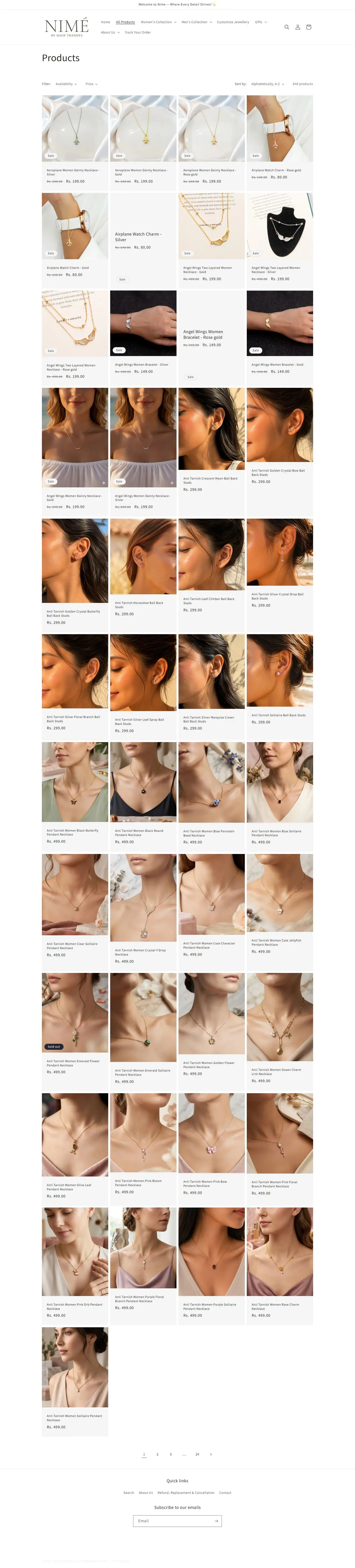 All products page of shoptrendys.in, full-page screenshot