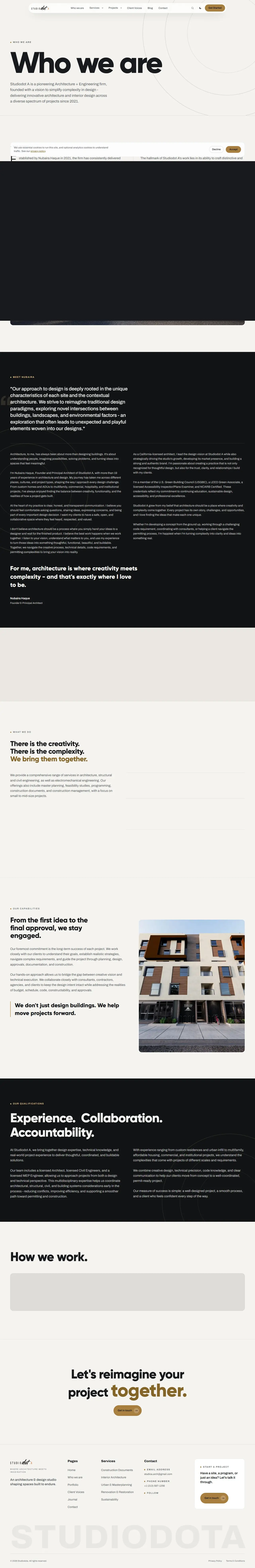 Simplifying complexity in design. · Studiodota page of studiodota.net, full-page screenshot