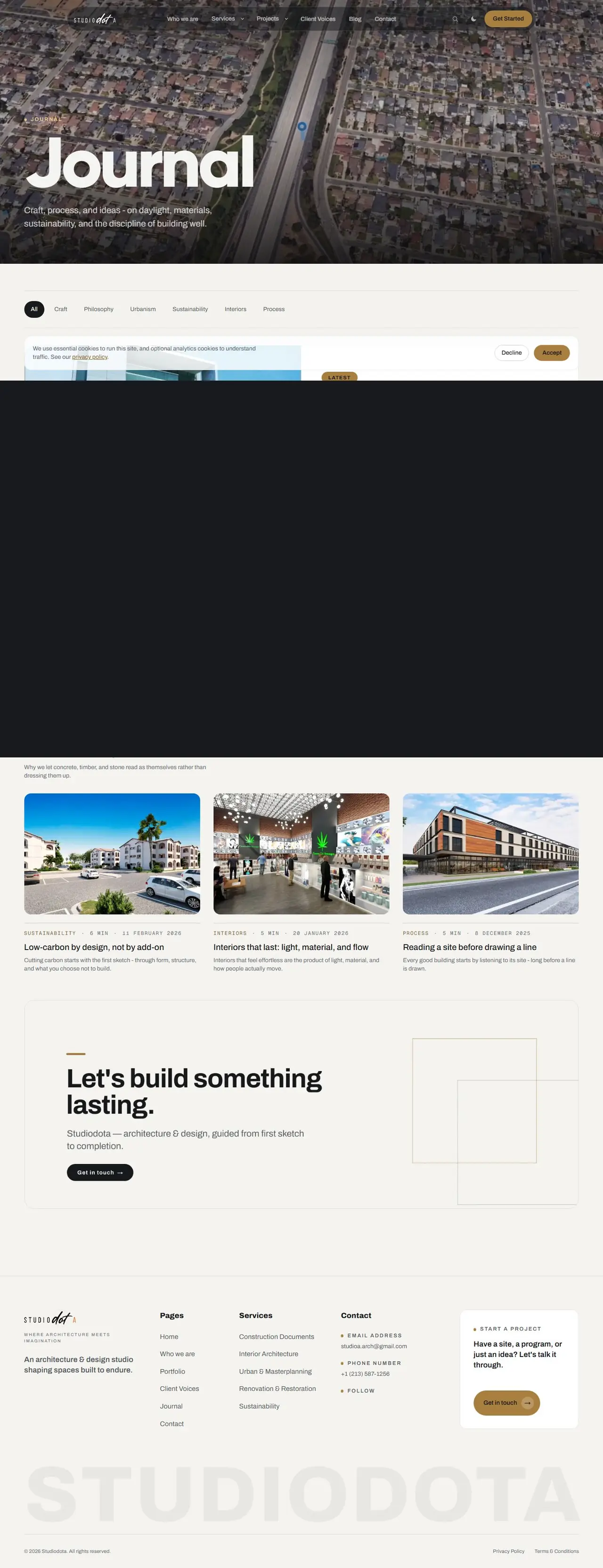 Architecture Journal · Studiodota page of studiodota.net, full-page screenshot