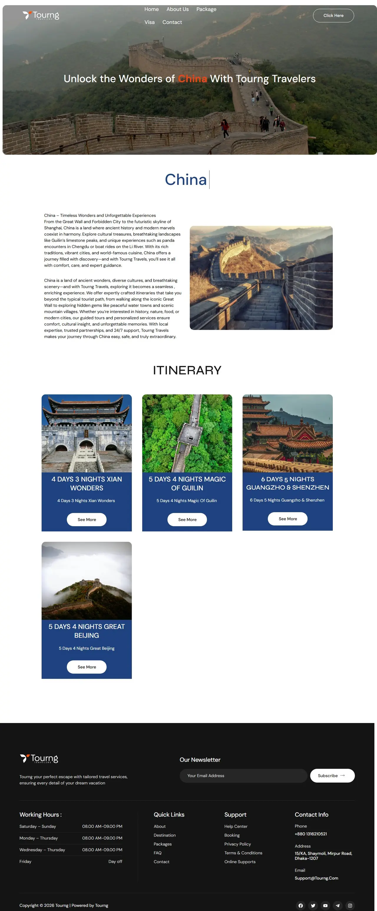 China page of tourng.com, full-page screenshot