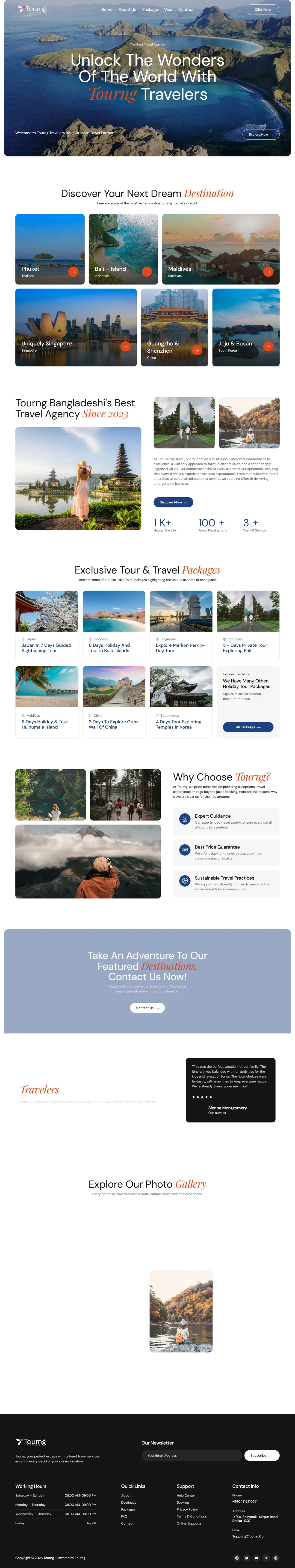 Home page of tourng.com, full-page screenshot