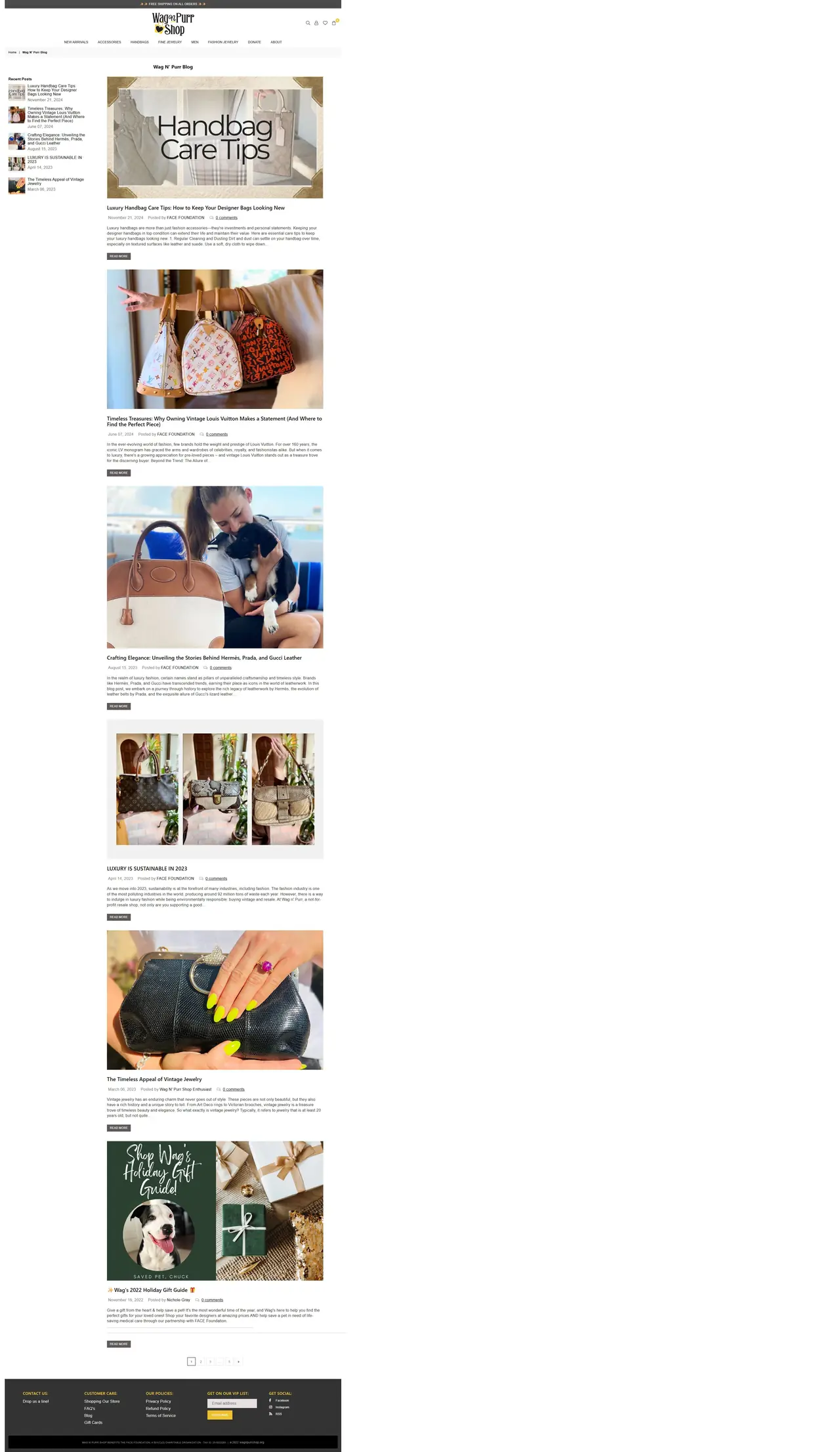 Wag N' Purr Blog– Wag N Purr Shop page of wagnpurrshop.org, full-page screenshot